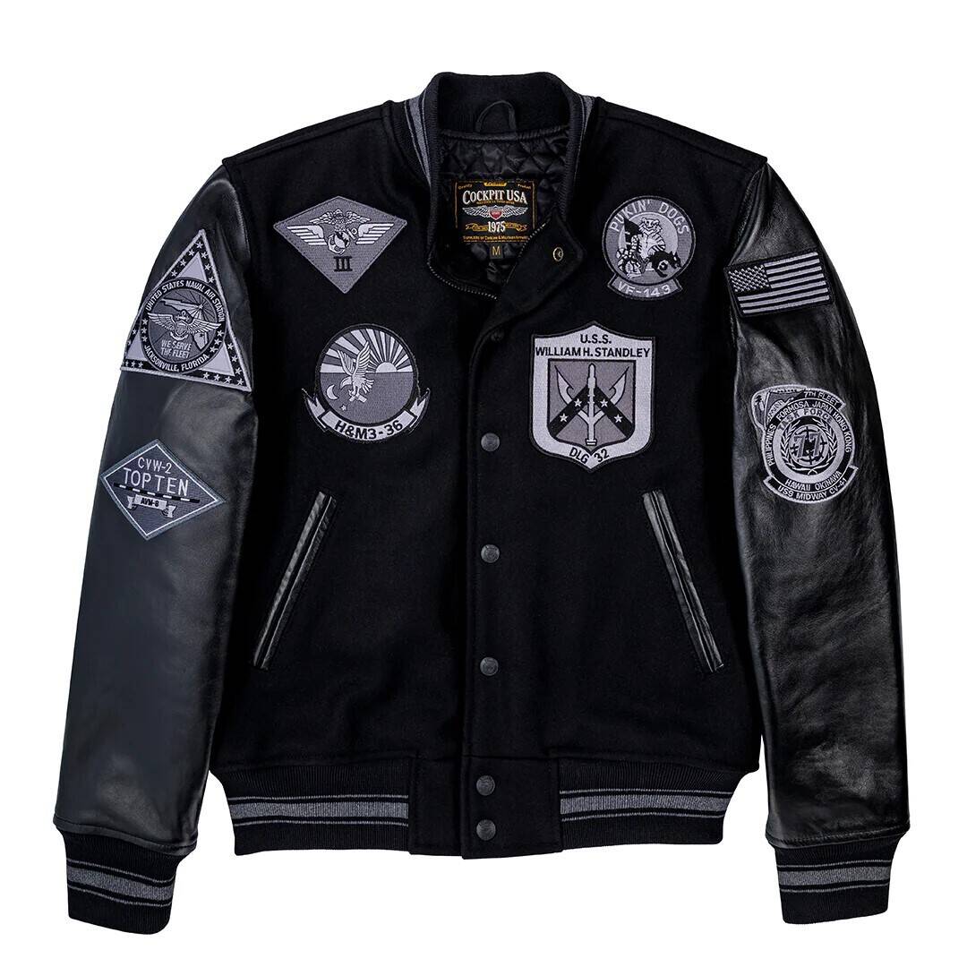 Blouson cockpit USA varsity noir noir Z28B003 (5)