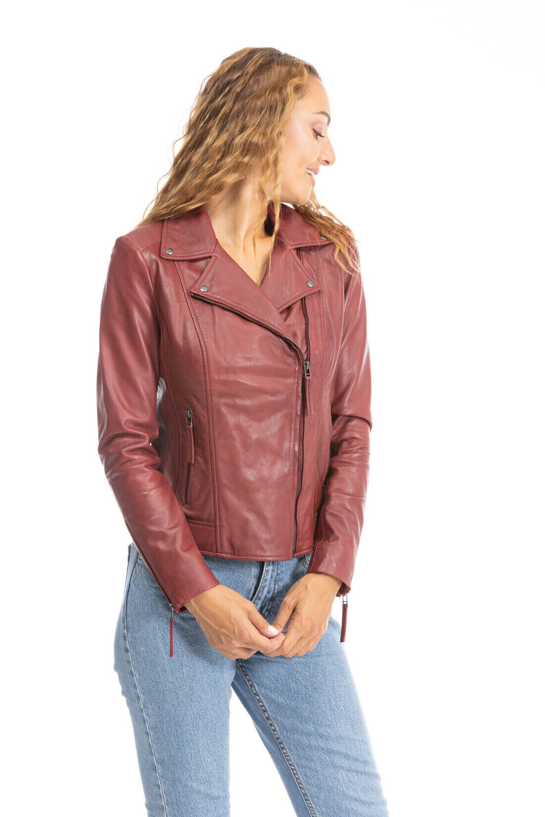 blouson cuir bella rouge (4)