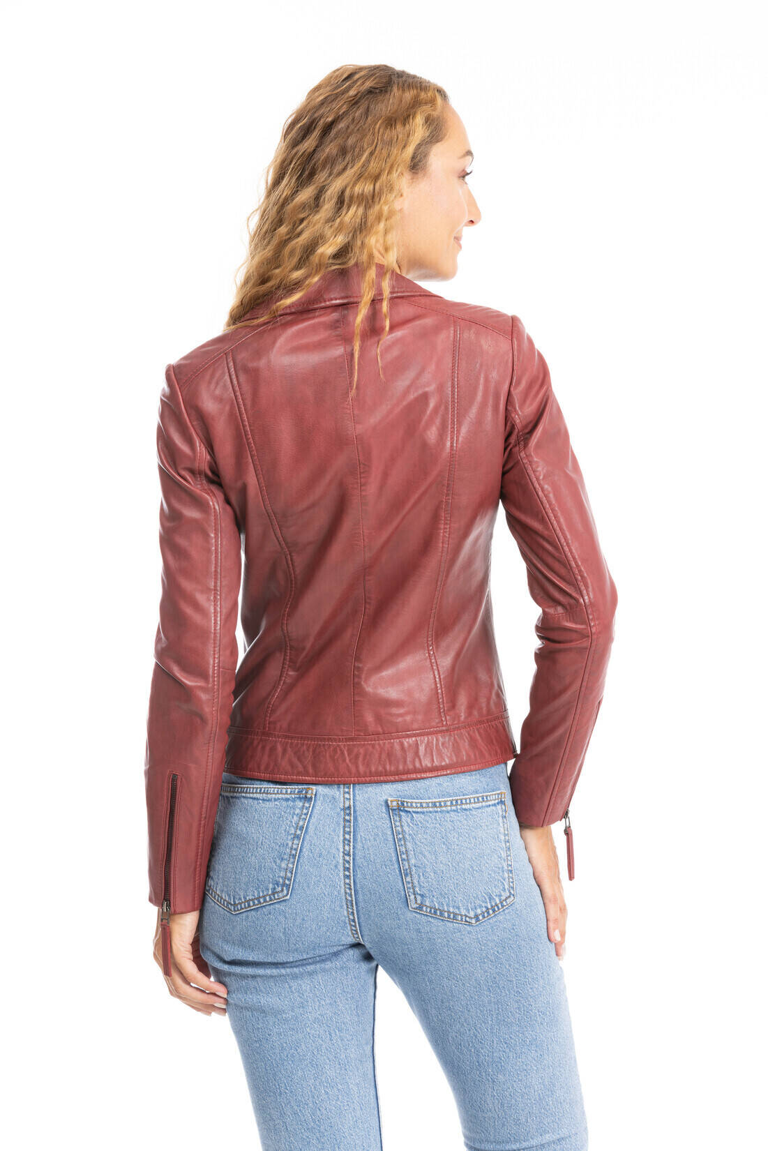 blouson cuir bella rouge (5)