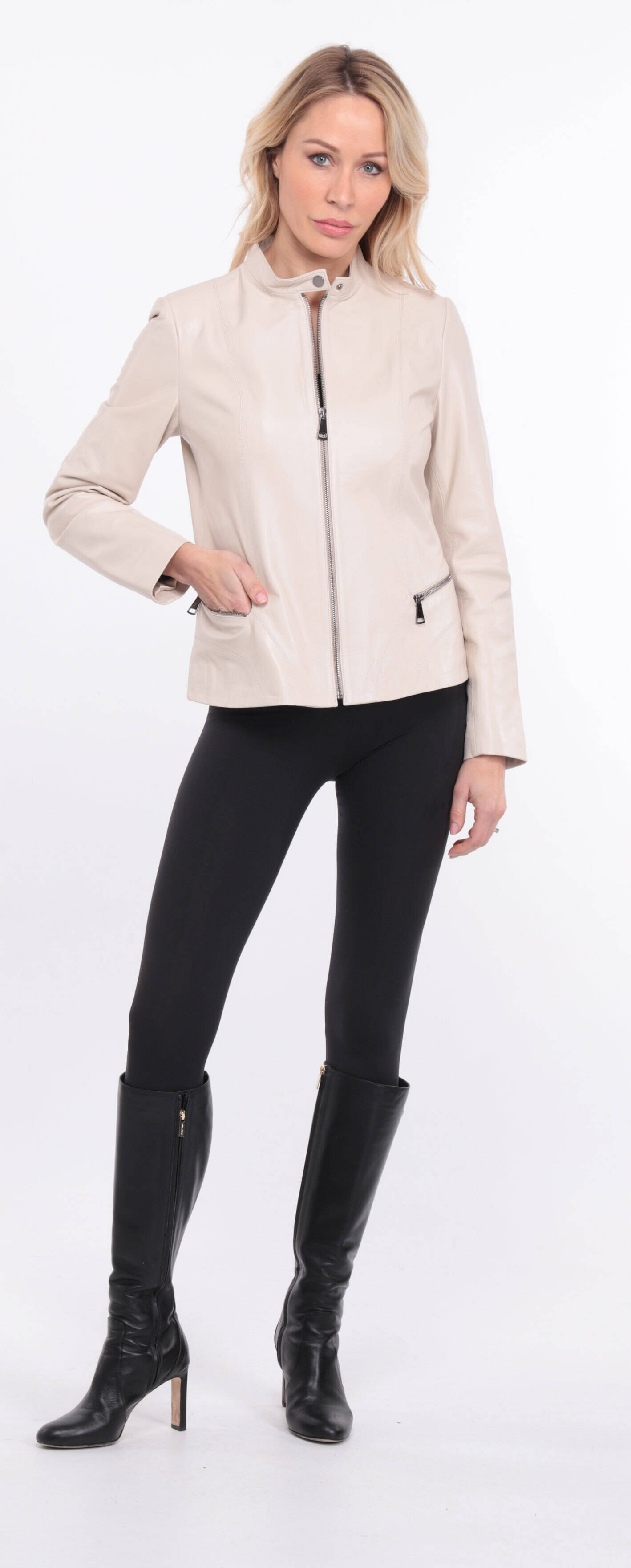 blouson cuir ecru christelle  (17)