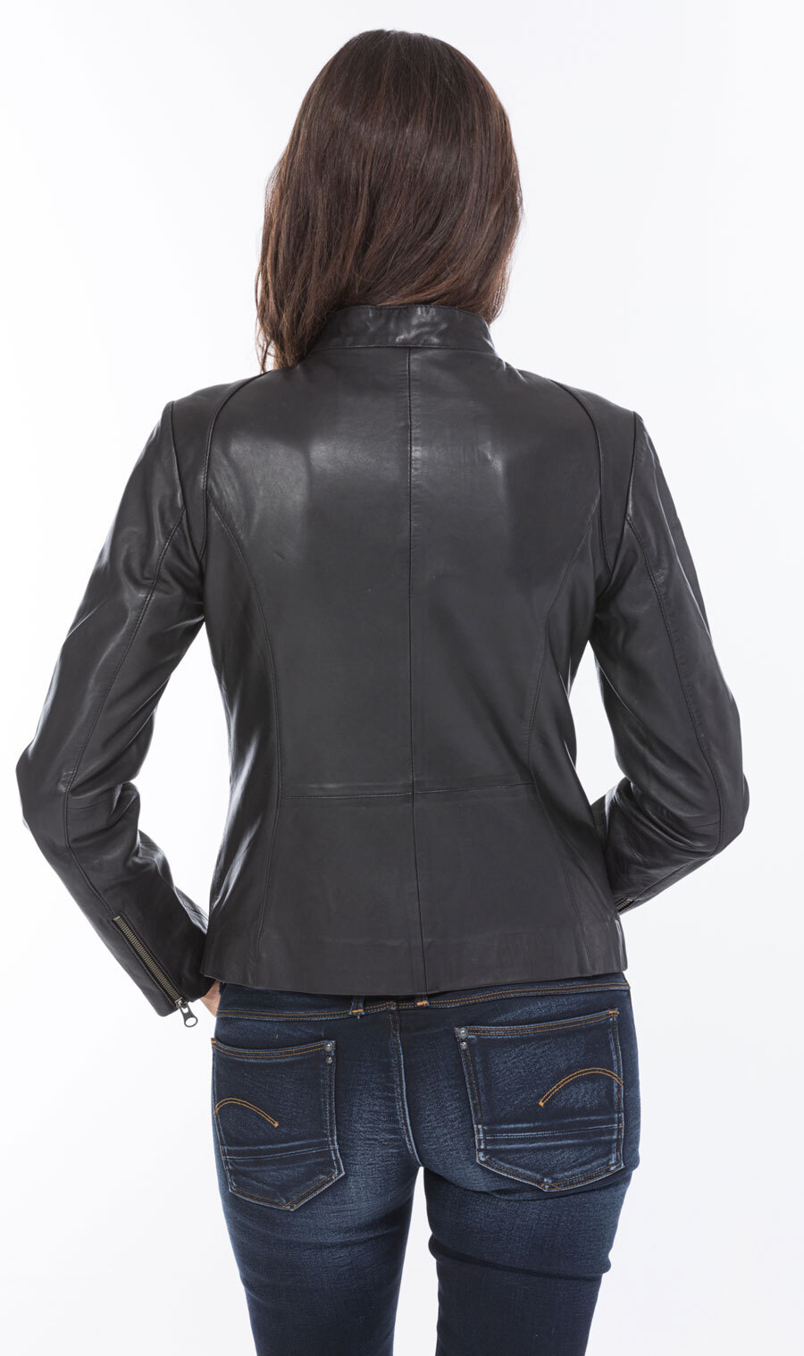 blouson cuir femme agneau noir tracy  (4)