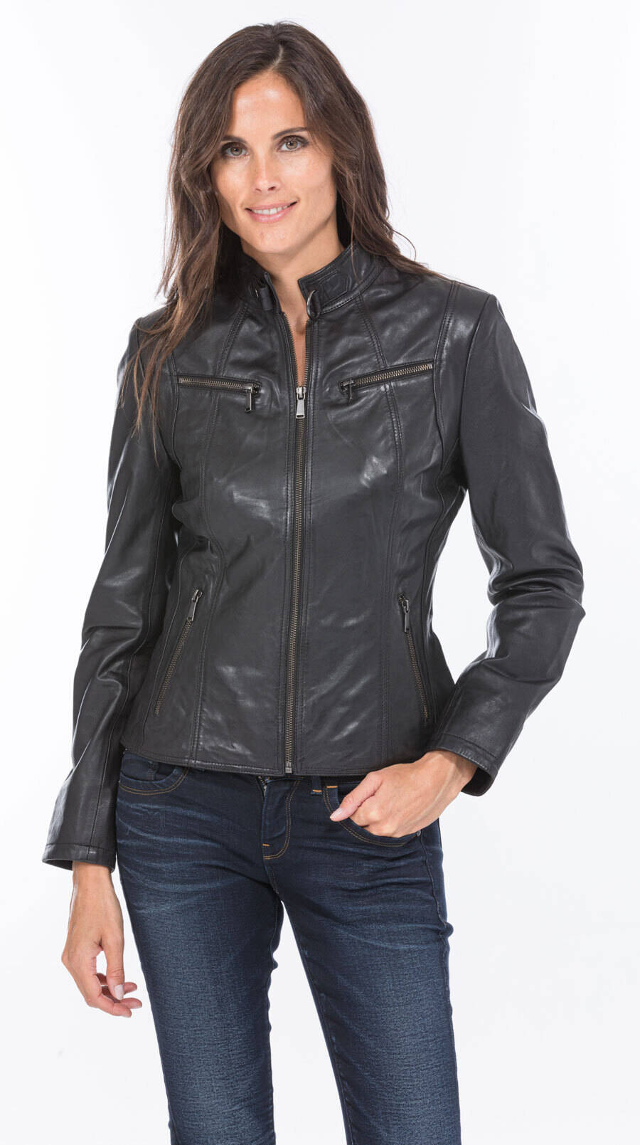 blouson cuir femme marie noir  (12)