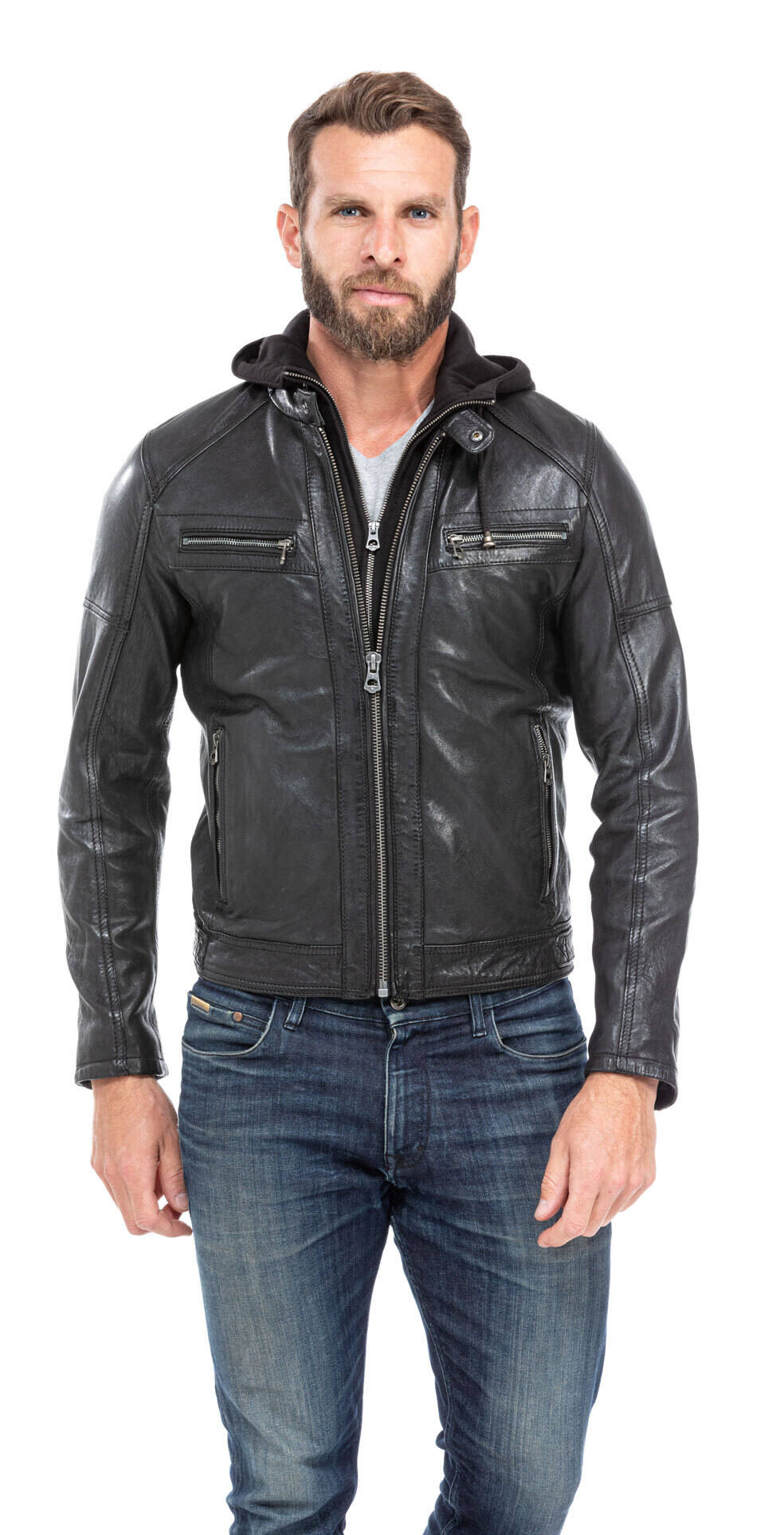 blouson cuir homme agneau noir 101126 capuche (1)