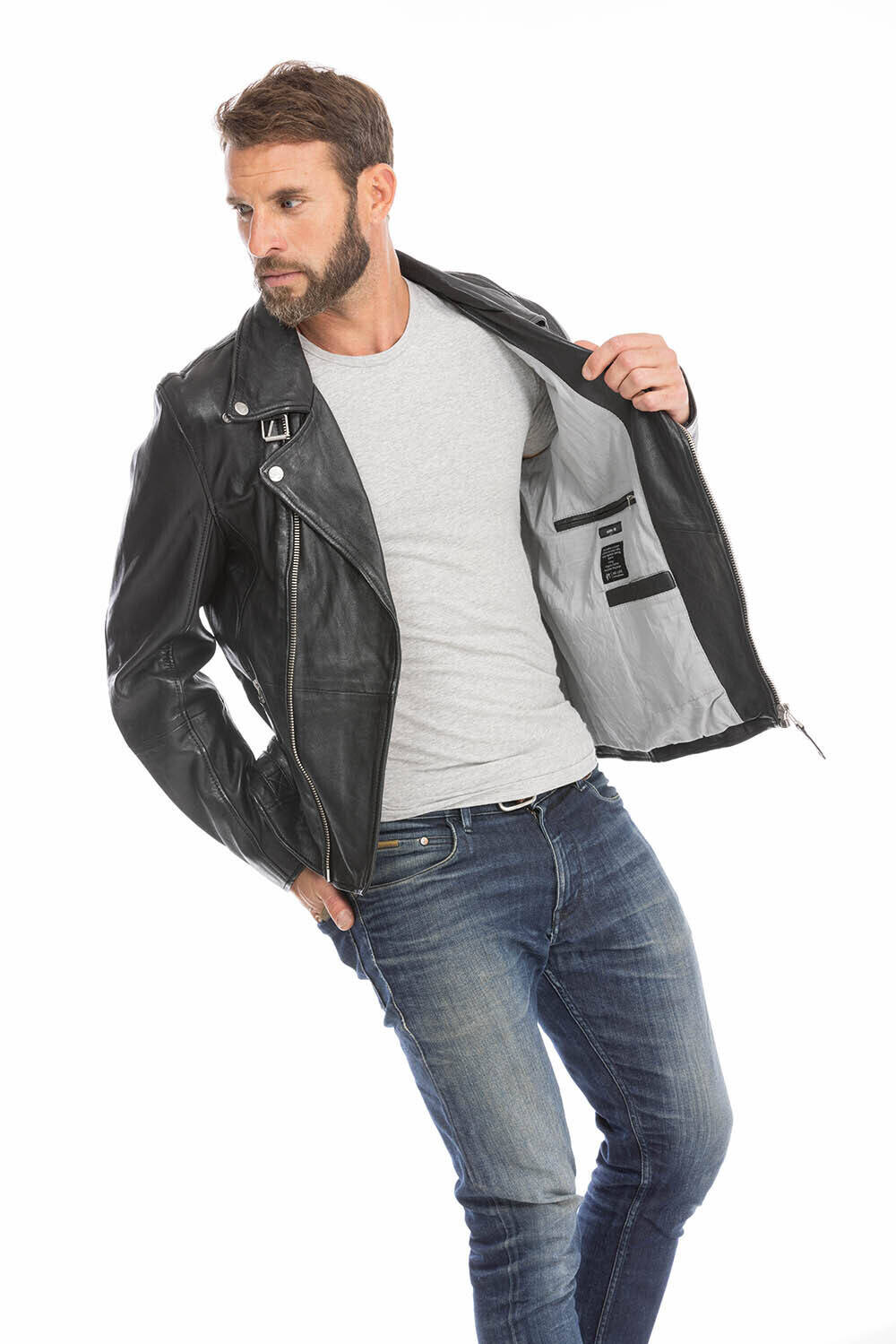 blouson cuir homme agneau noir mavric style perfecto (9)