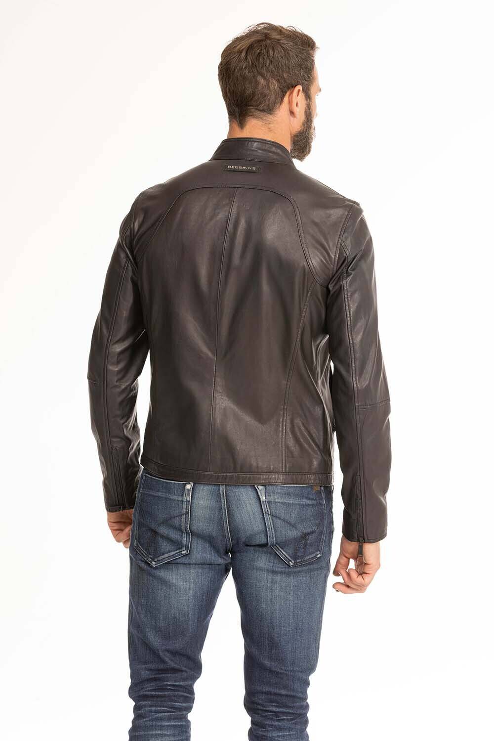 blouson cuir homme agneau noir miami (5)