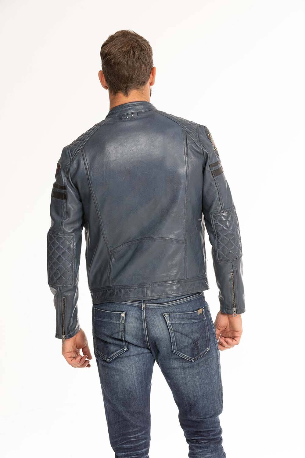 blouson cuir homme bleu 102831 style motard (5)