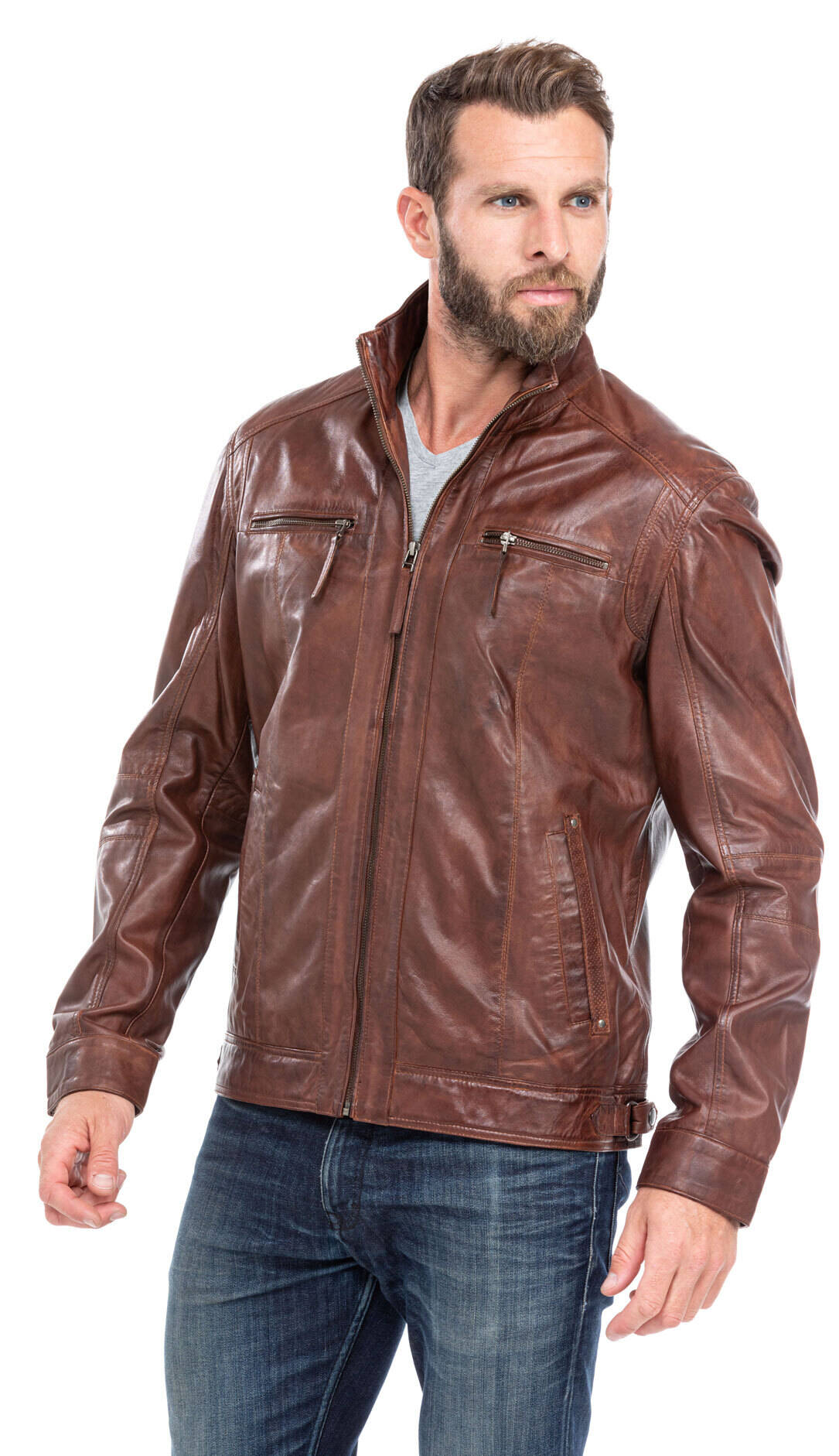 blouson cuir homme cognac fonce 51540 (4)