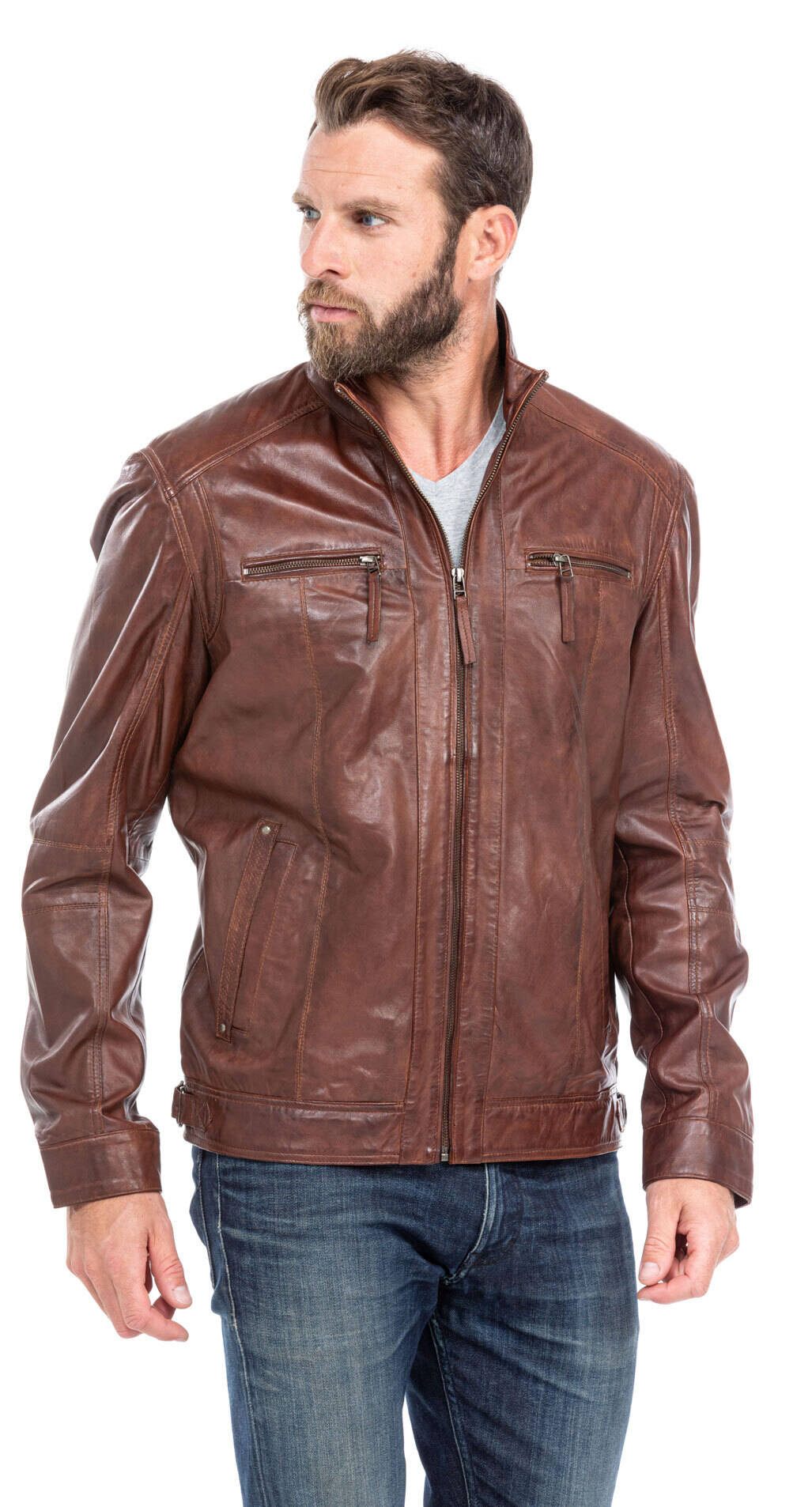 blouson cuir homme cognac fonce 51540 (5)