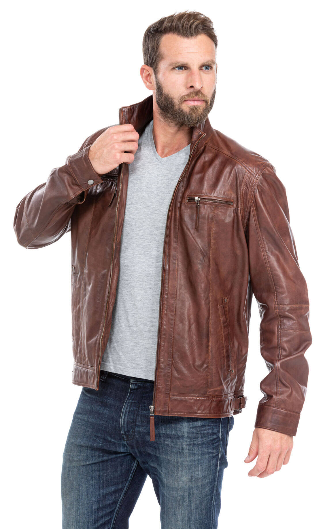 blouson cuir homme cognac fonce 51540 (6)