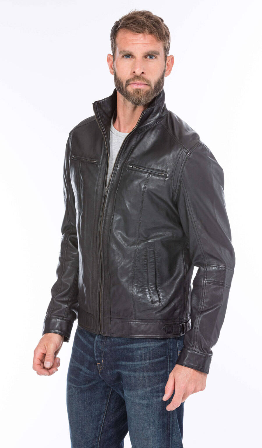 blouson cuir homme marlone noir (4)