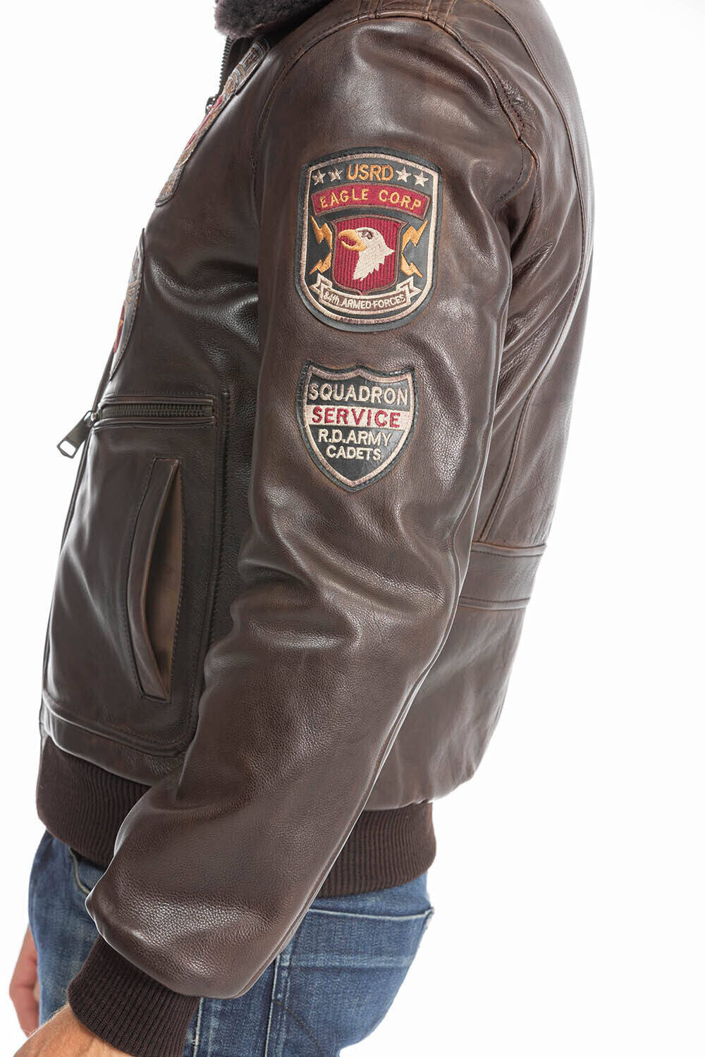 blouson cuir homme marron avia style pilote aviateur (11)