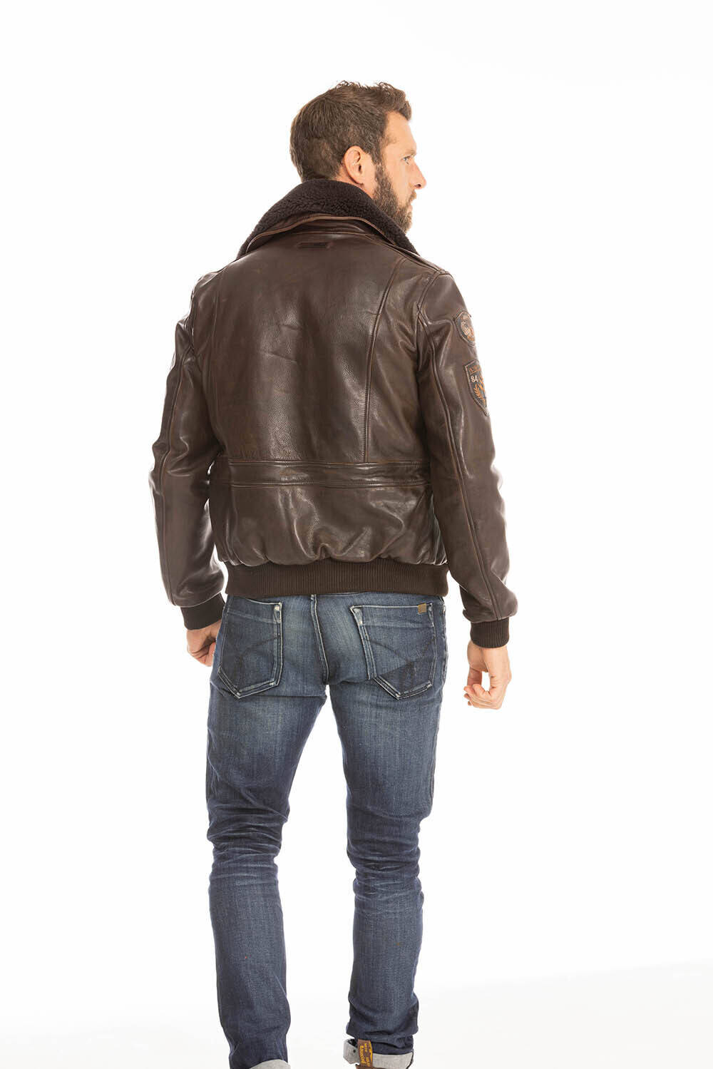 blouson cuir homme marron avia style pilote aviateur (5)