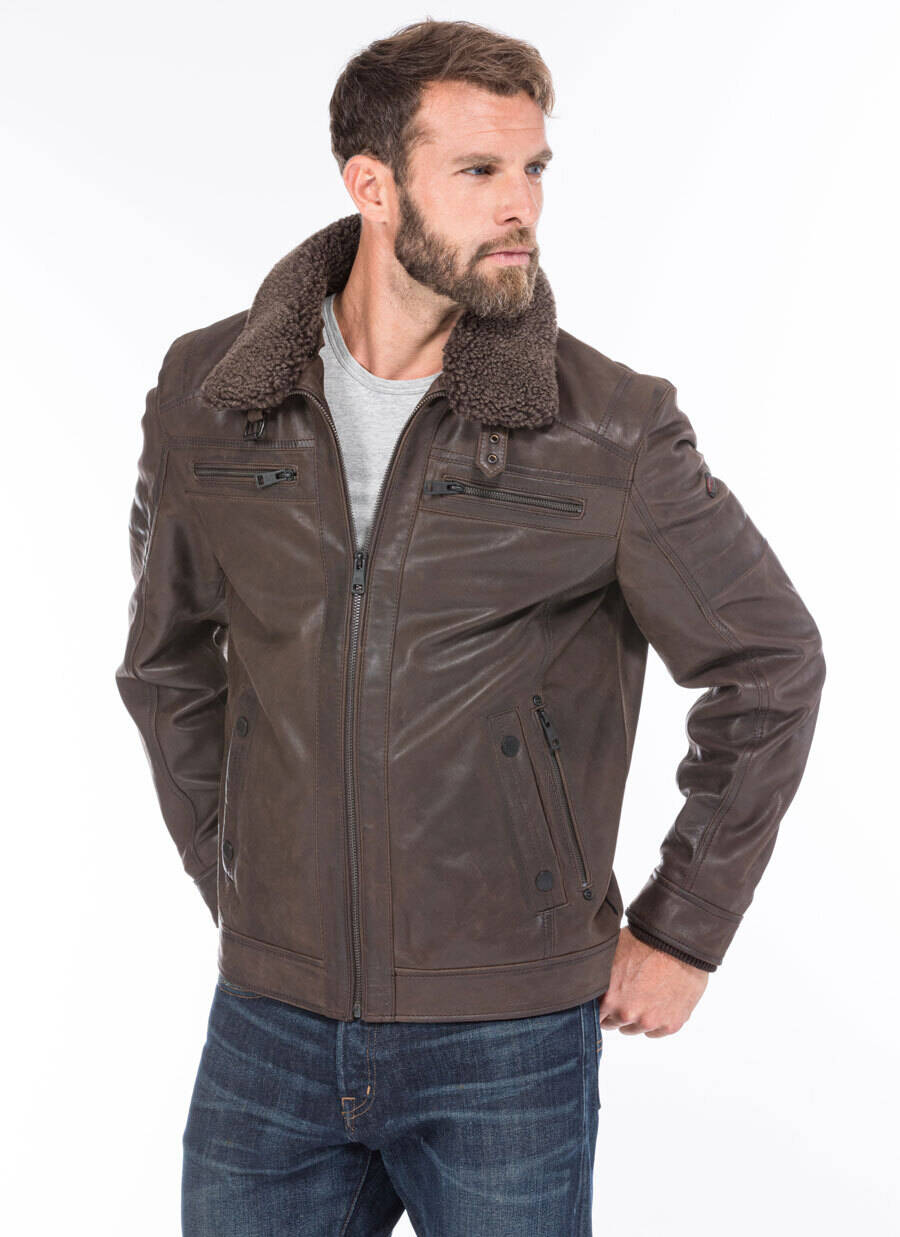 blouson cuir homme marron damien  (5)