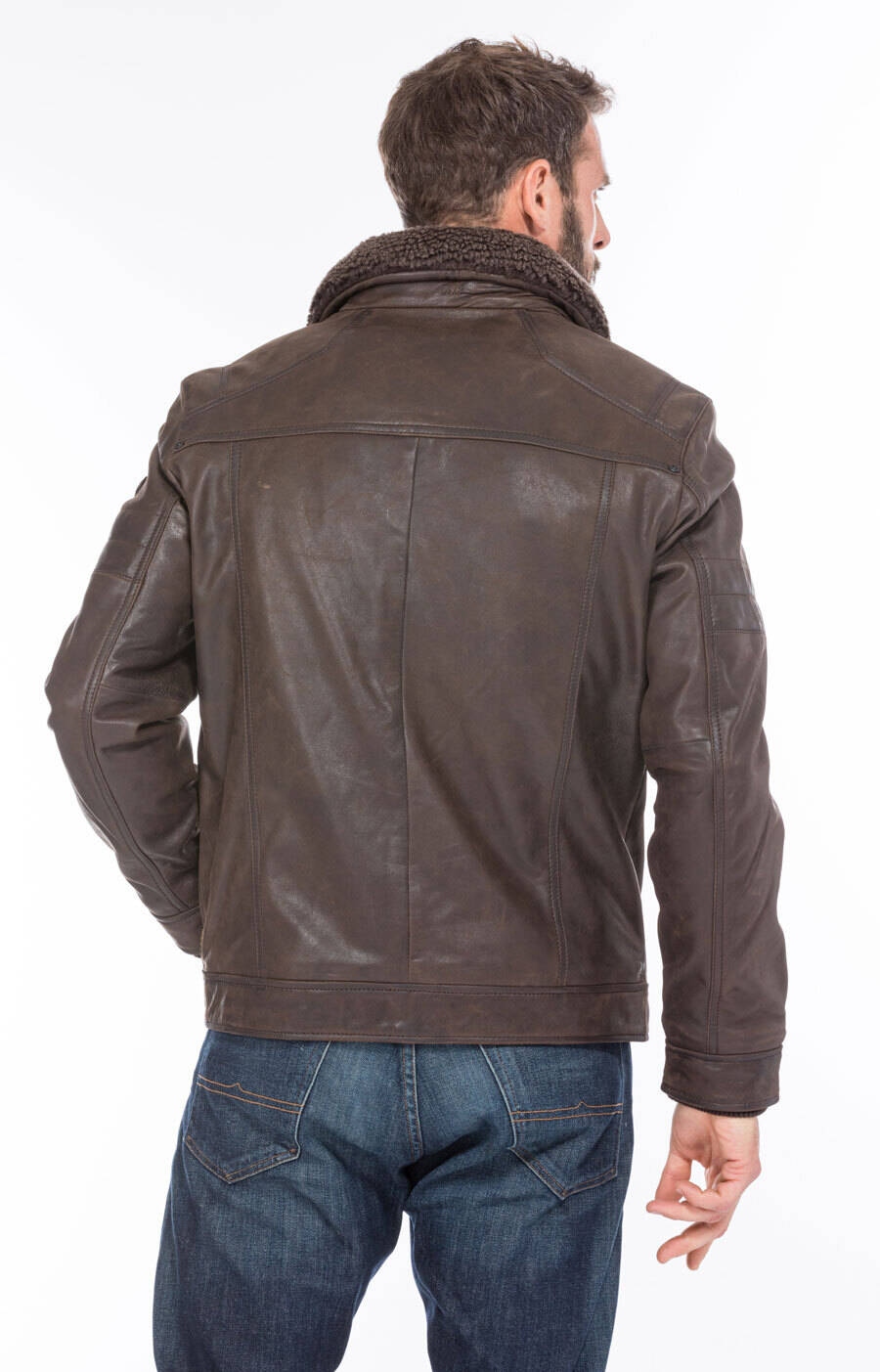 blouson cuir homme marron damien  (6)