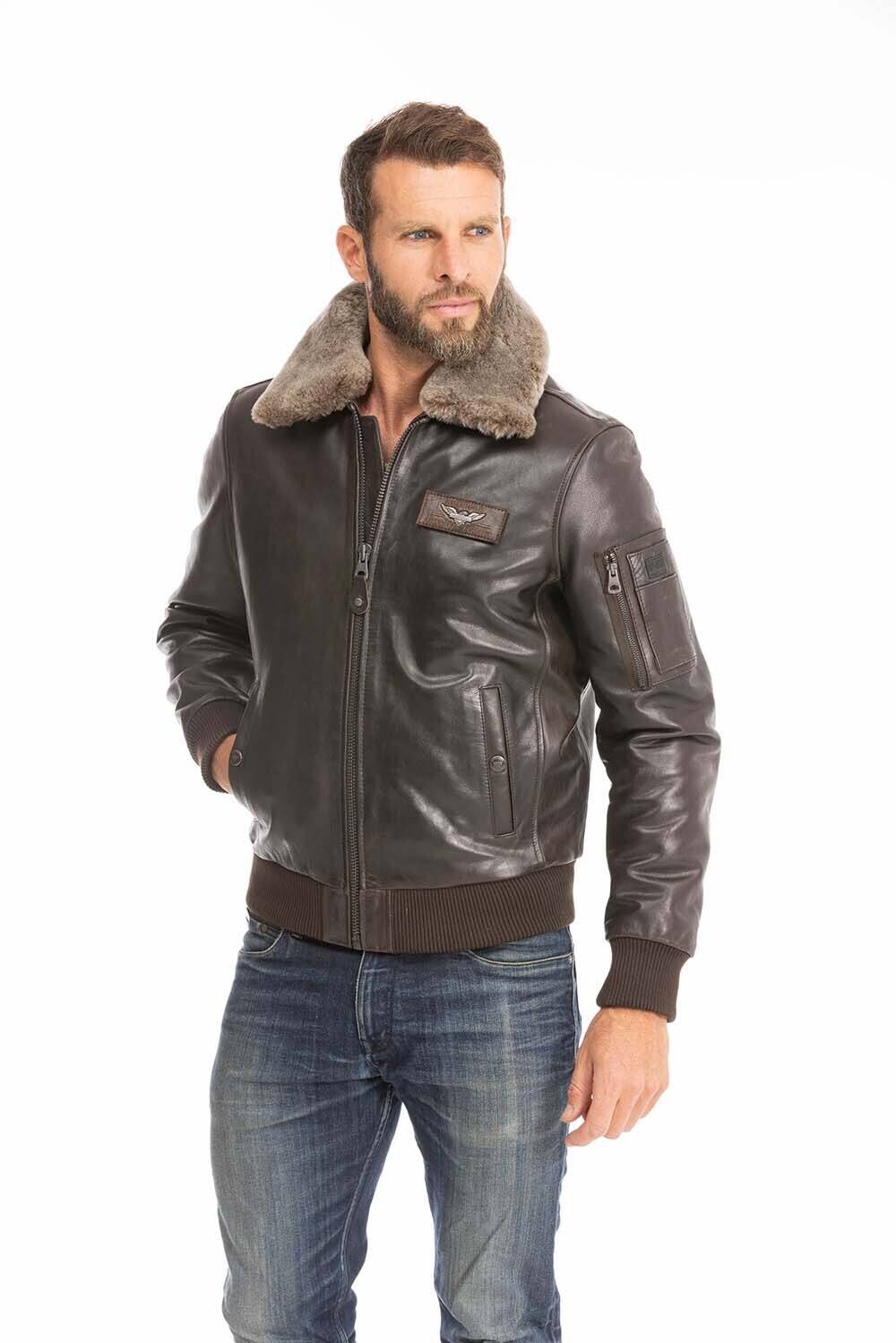 blouson cuir homme marron redskins texaco (10)