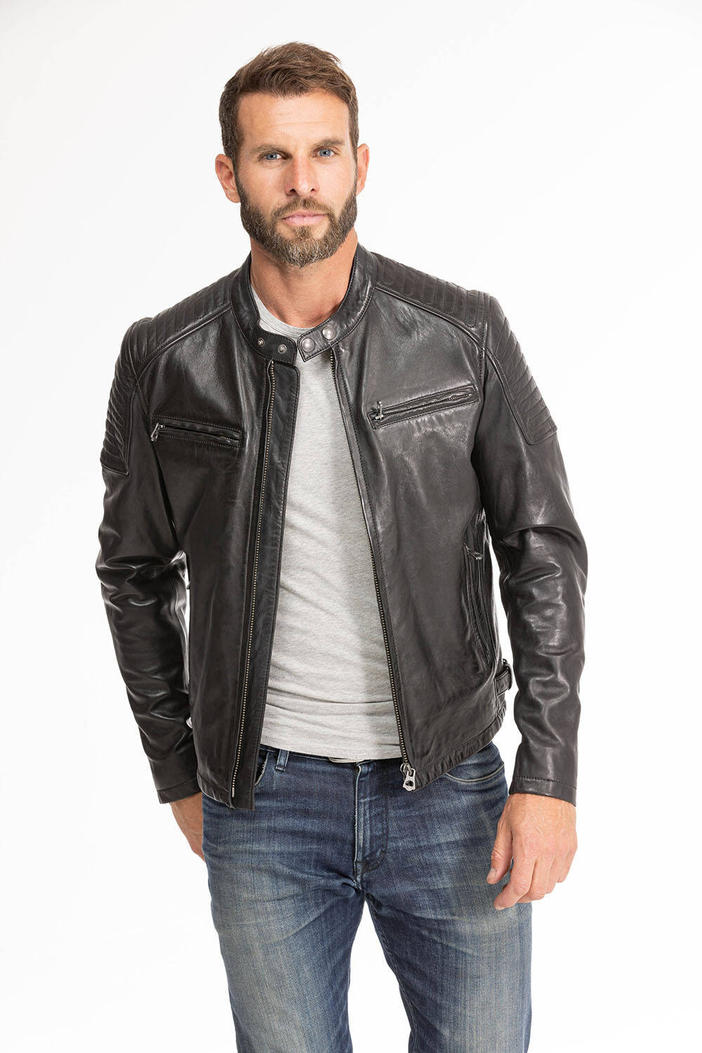 blouson cuir homme noir 101700 (2)