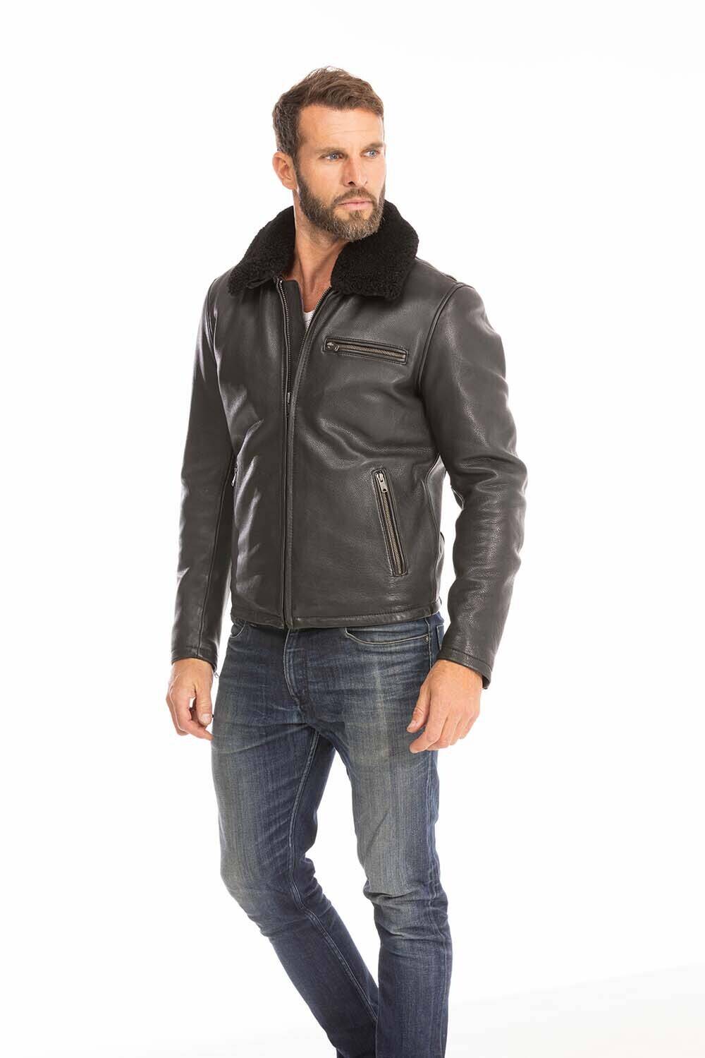 blouson cuir homme noir 102439 (10)