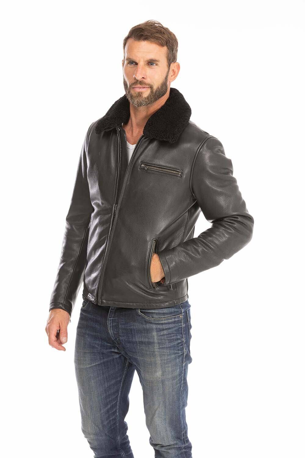 blouson cuir homme noir 102439 (13)