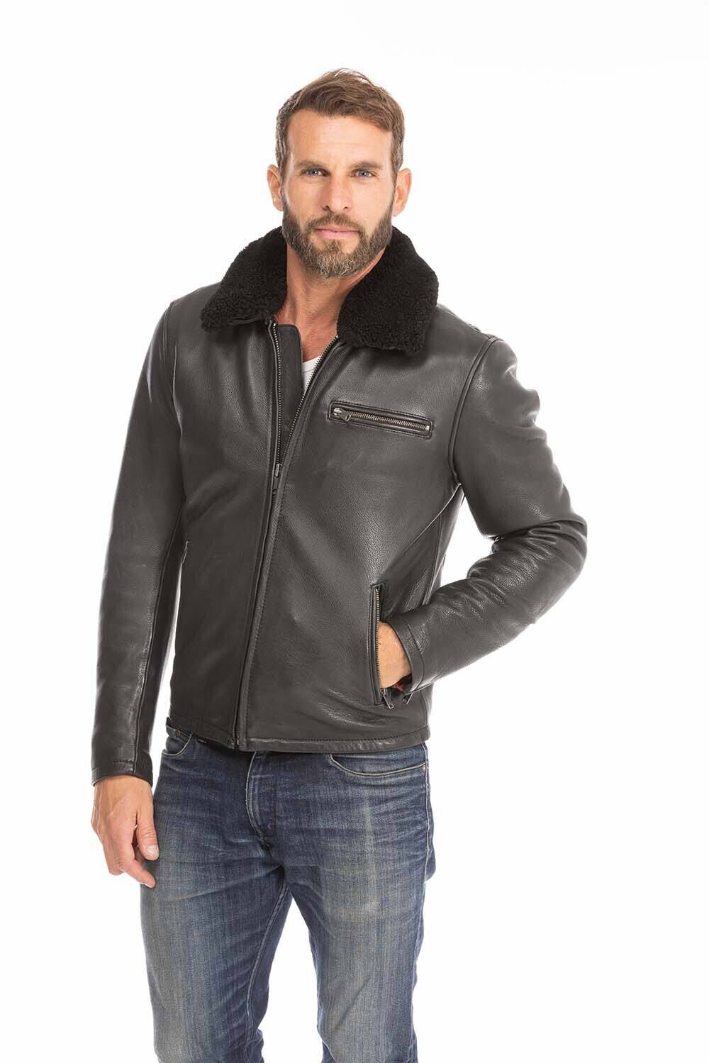 blouson cuir homme noir 102439 (7)