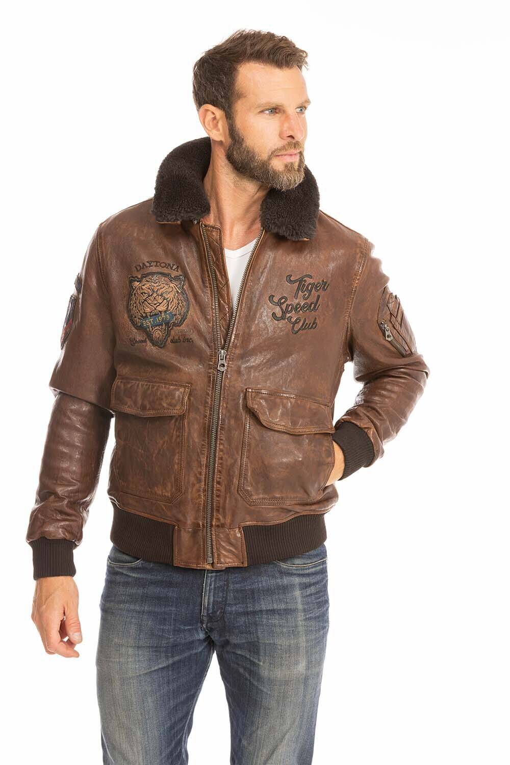 blouson cuir homme pilote aviateur cognac fonce 102421  (11)