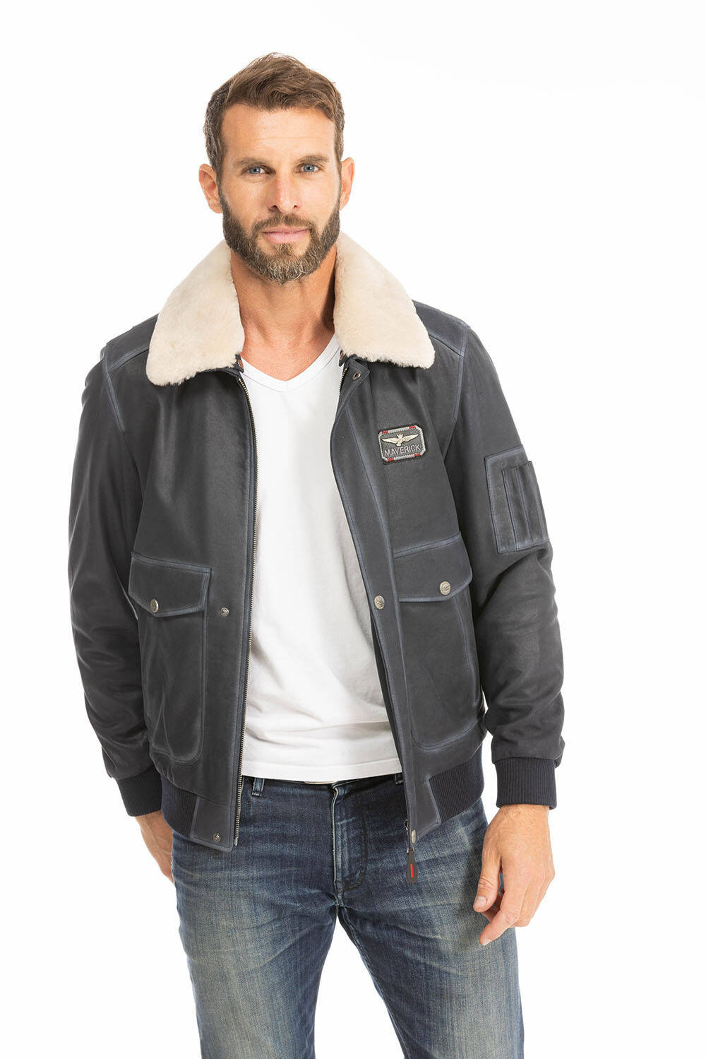 blouson cuir homme pilote bleu ek72 (1)