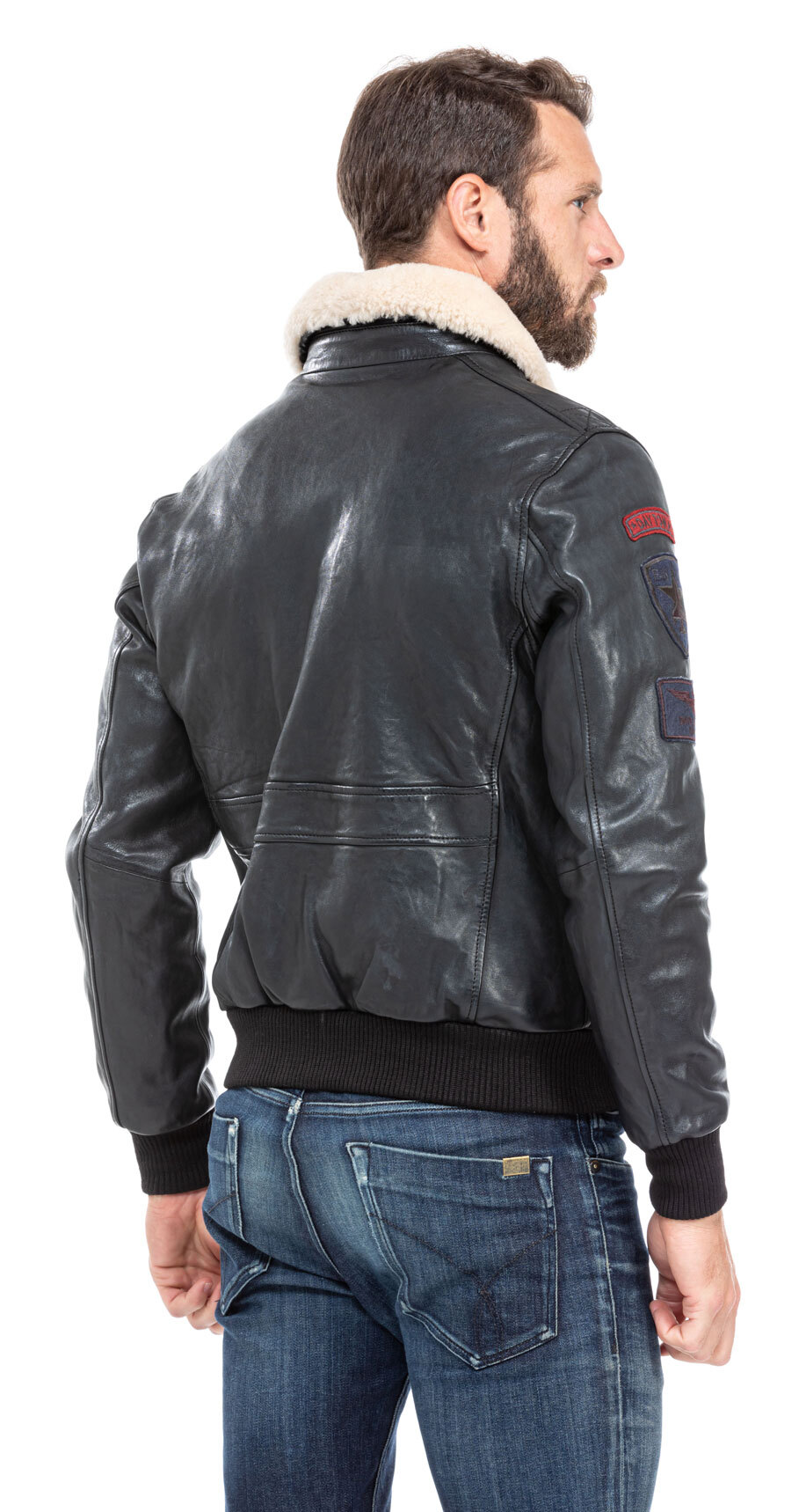 blouson cuir homme style pilote aviateur mythic noir  (7)