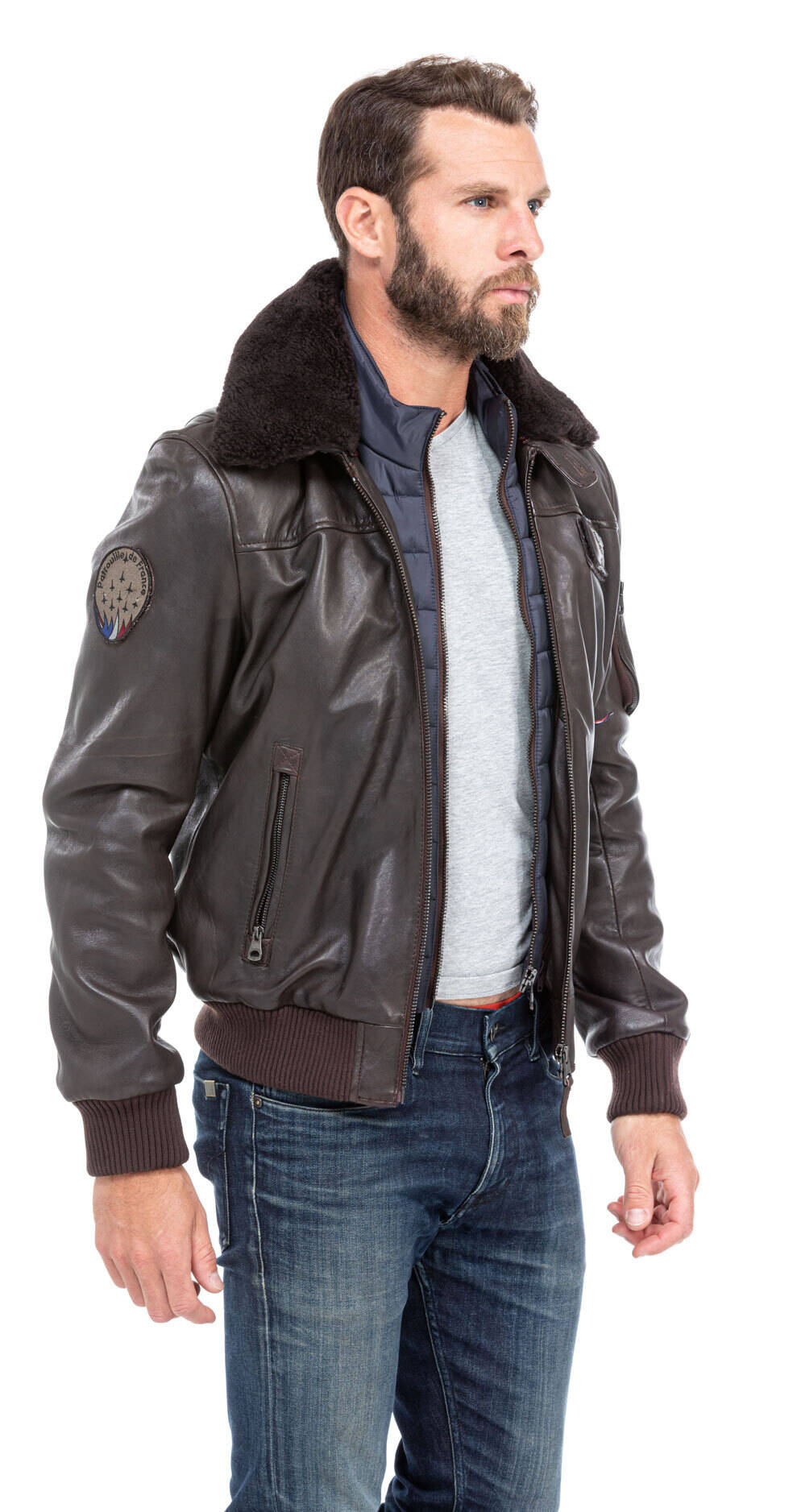 blouson cuir pilote redskins 120 patrouille de france  (2)