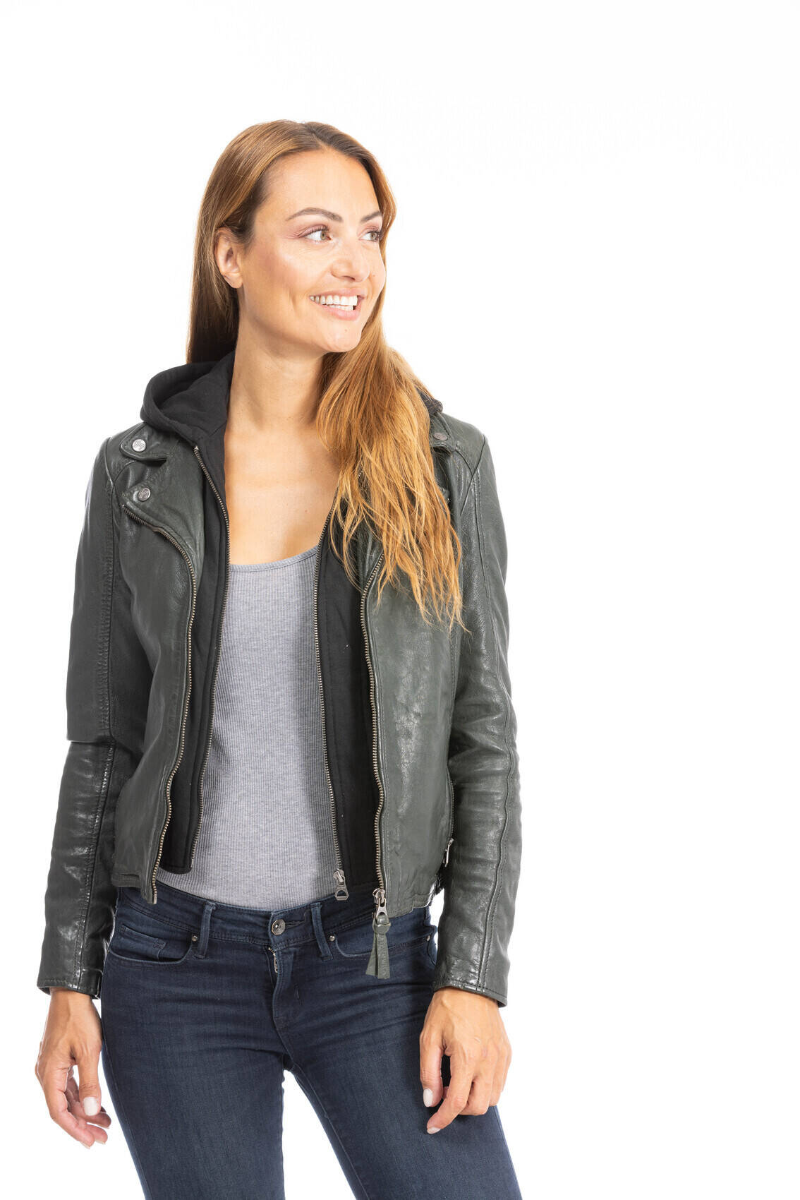 blouson cuir yvie olive (5)