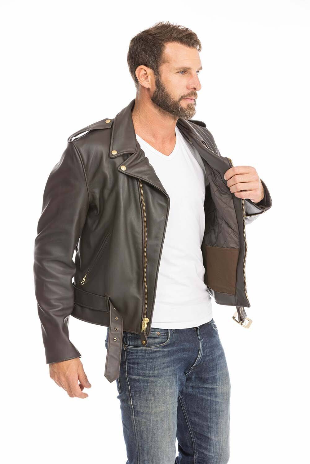 blouson perfecto cuir homme marron schott 618 (8)