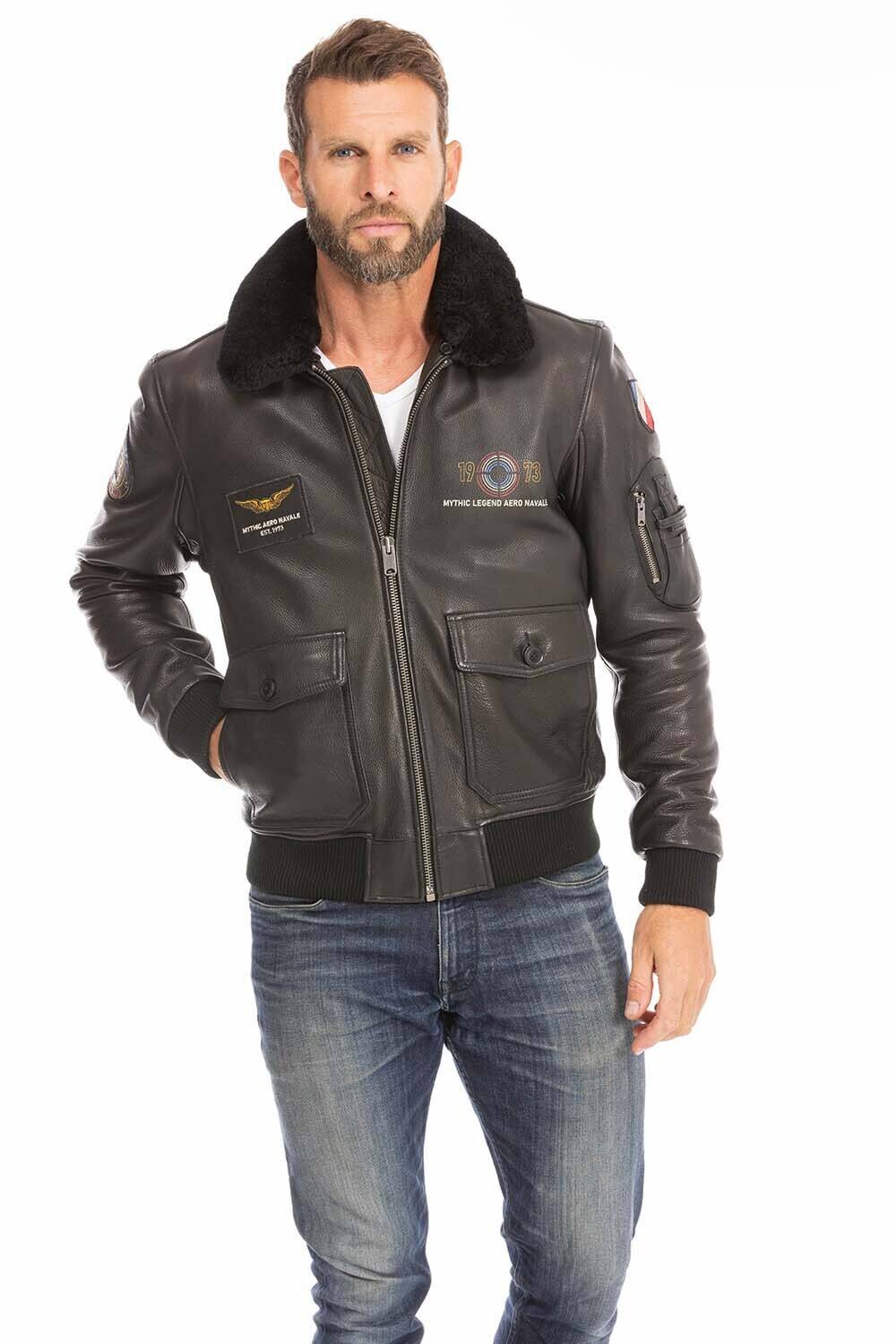 blouson pilote aviateur homme noir 102424 (11)