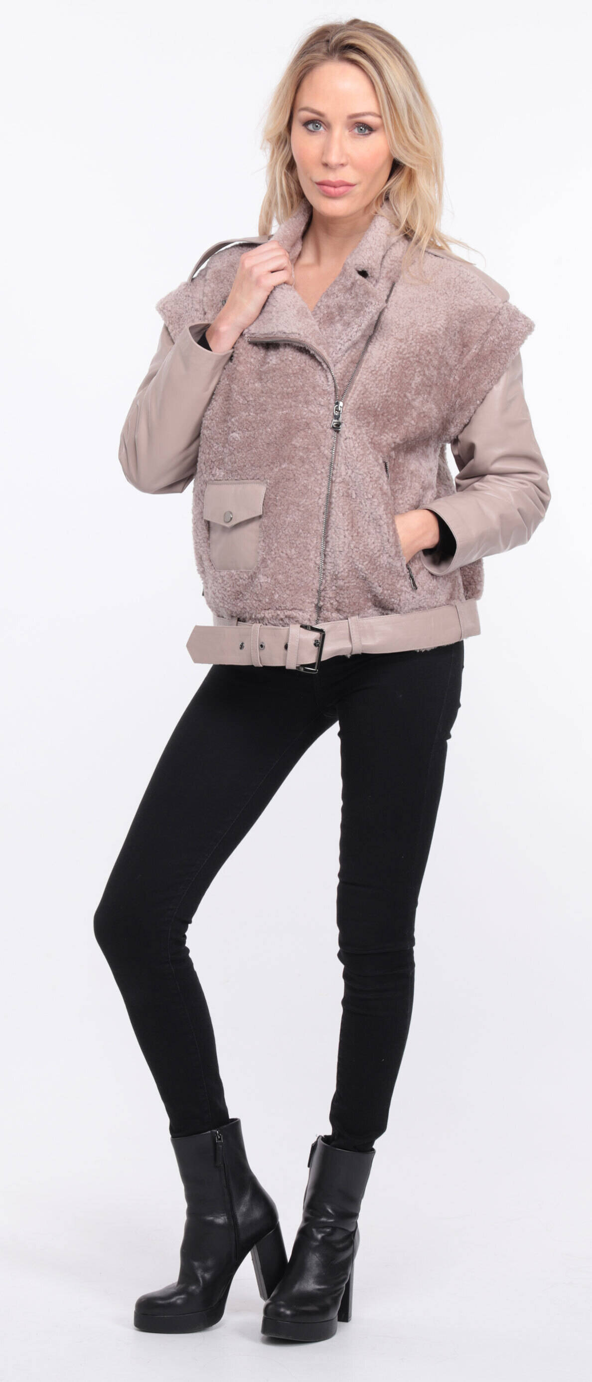 blouson tina manche gris clair (1)