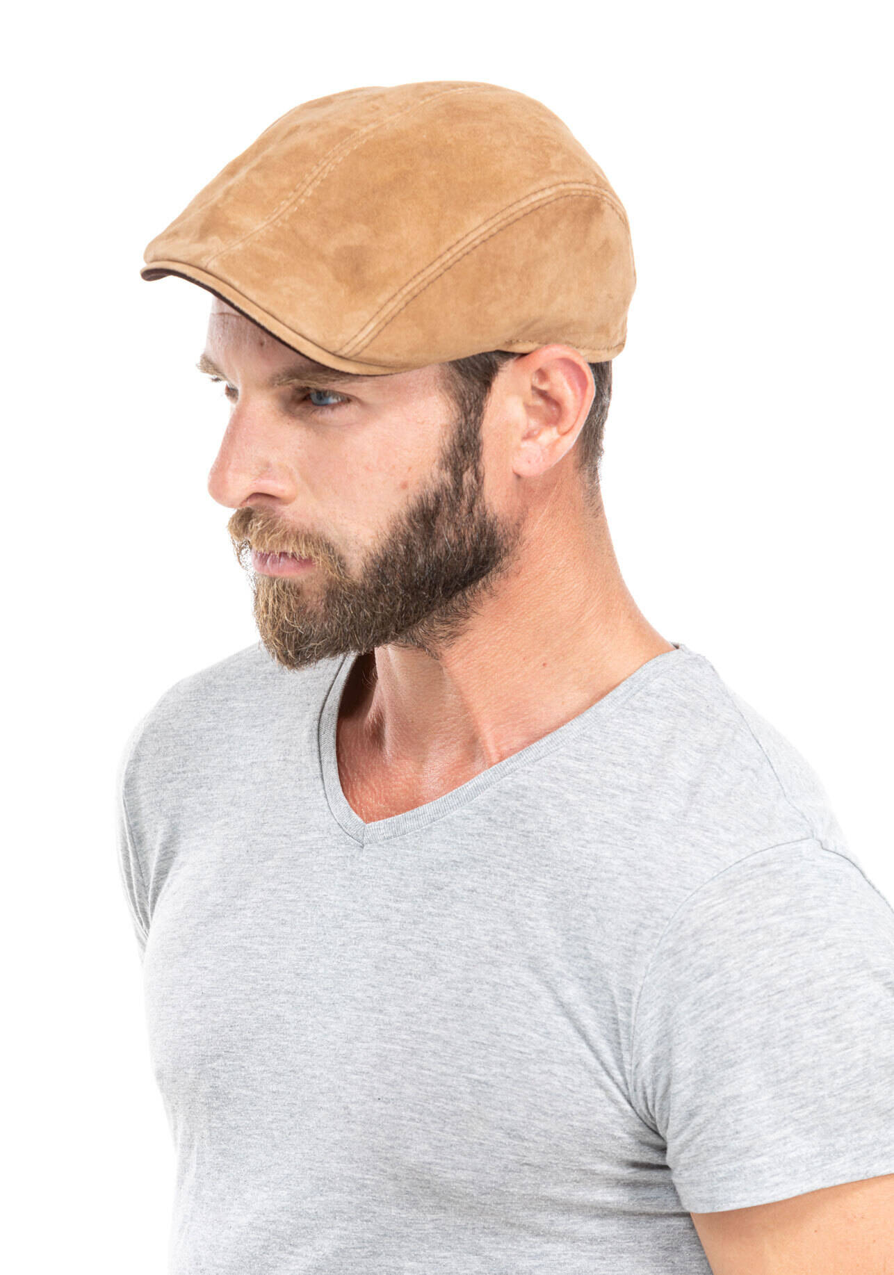 casquette plate cuir velours bn098  (3)