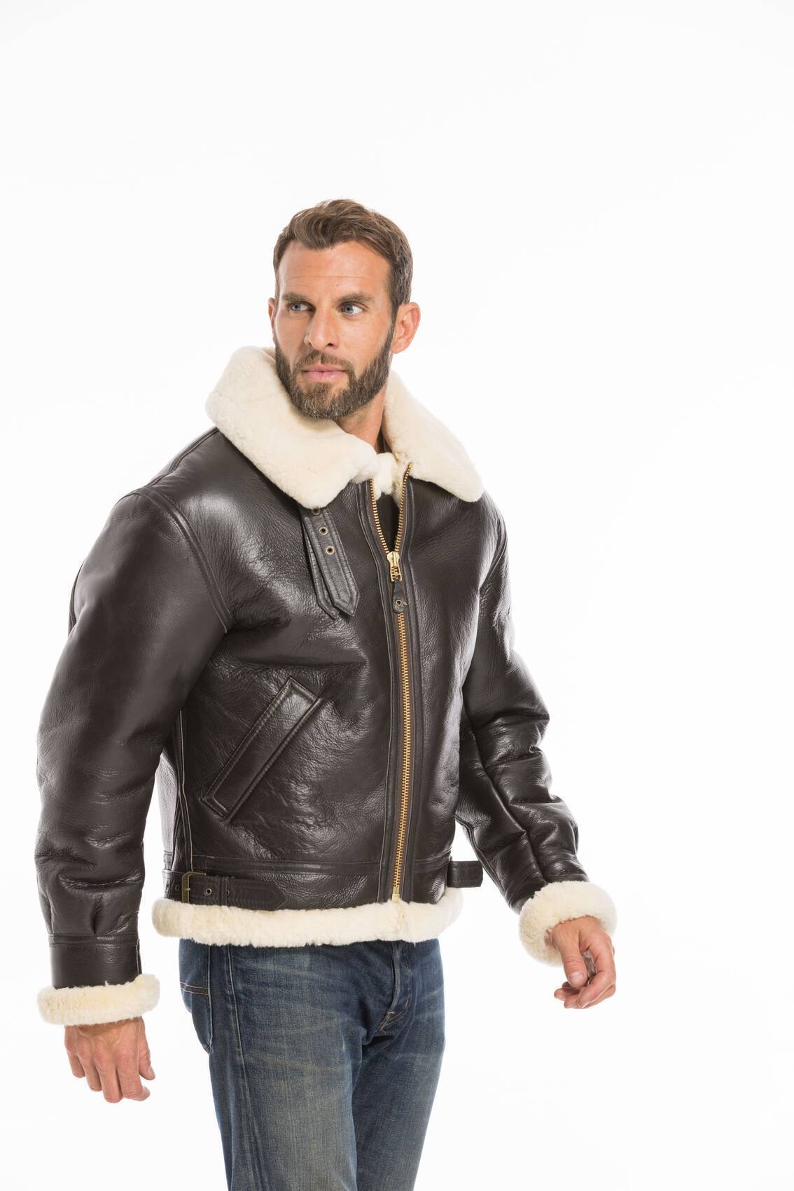 BOMBER UOMO IN PELLE MARRONE MOD. 3202