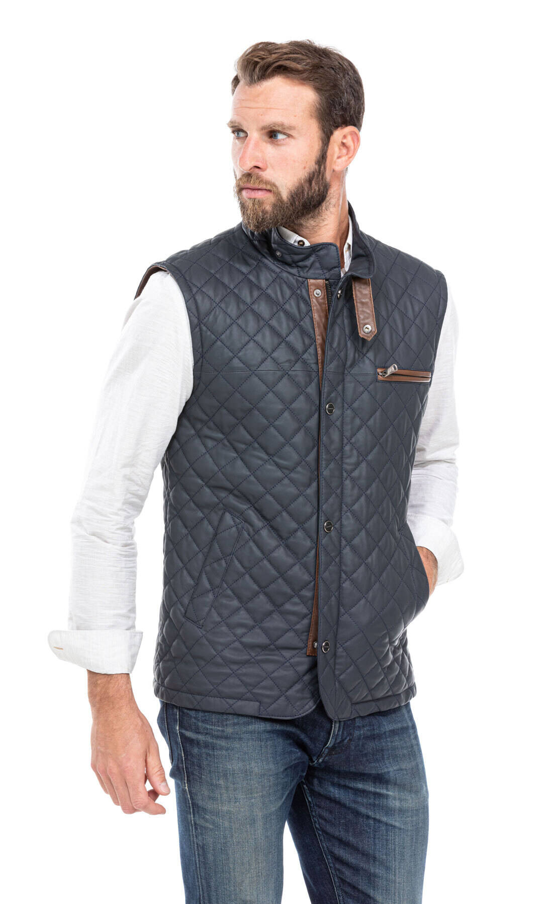 gilet cuir homme bleu marine sans manches classique e08 (7)