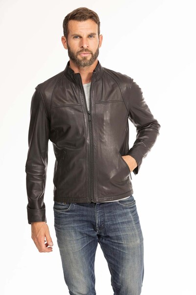 blouson cuir homme agneau noir miami (8)