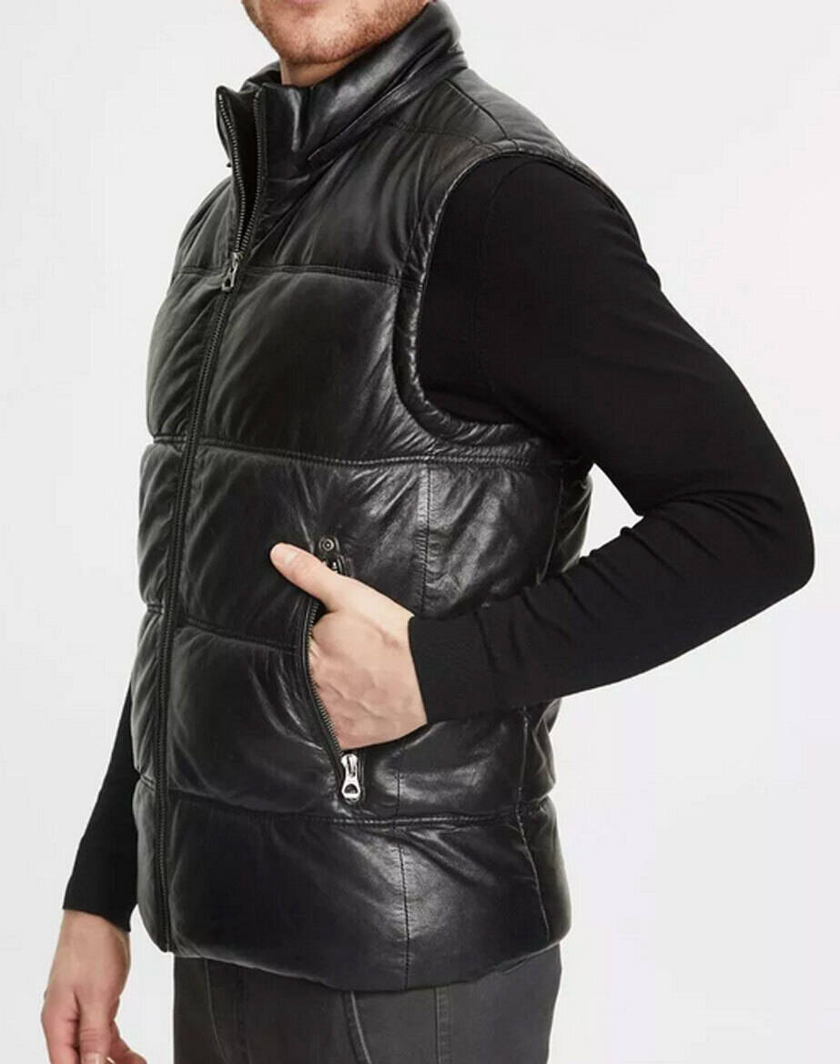 Nero Gilet boho uomo in pelle gilet uomo nero Gilet gilet uomo gilet Giacca  senza maniche Gilet Goth L -  Italia