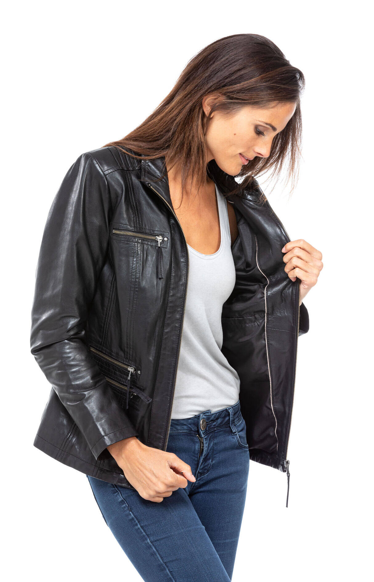 veste cuir femme agneau demi longueur teija (13)