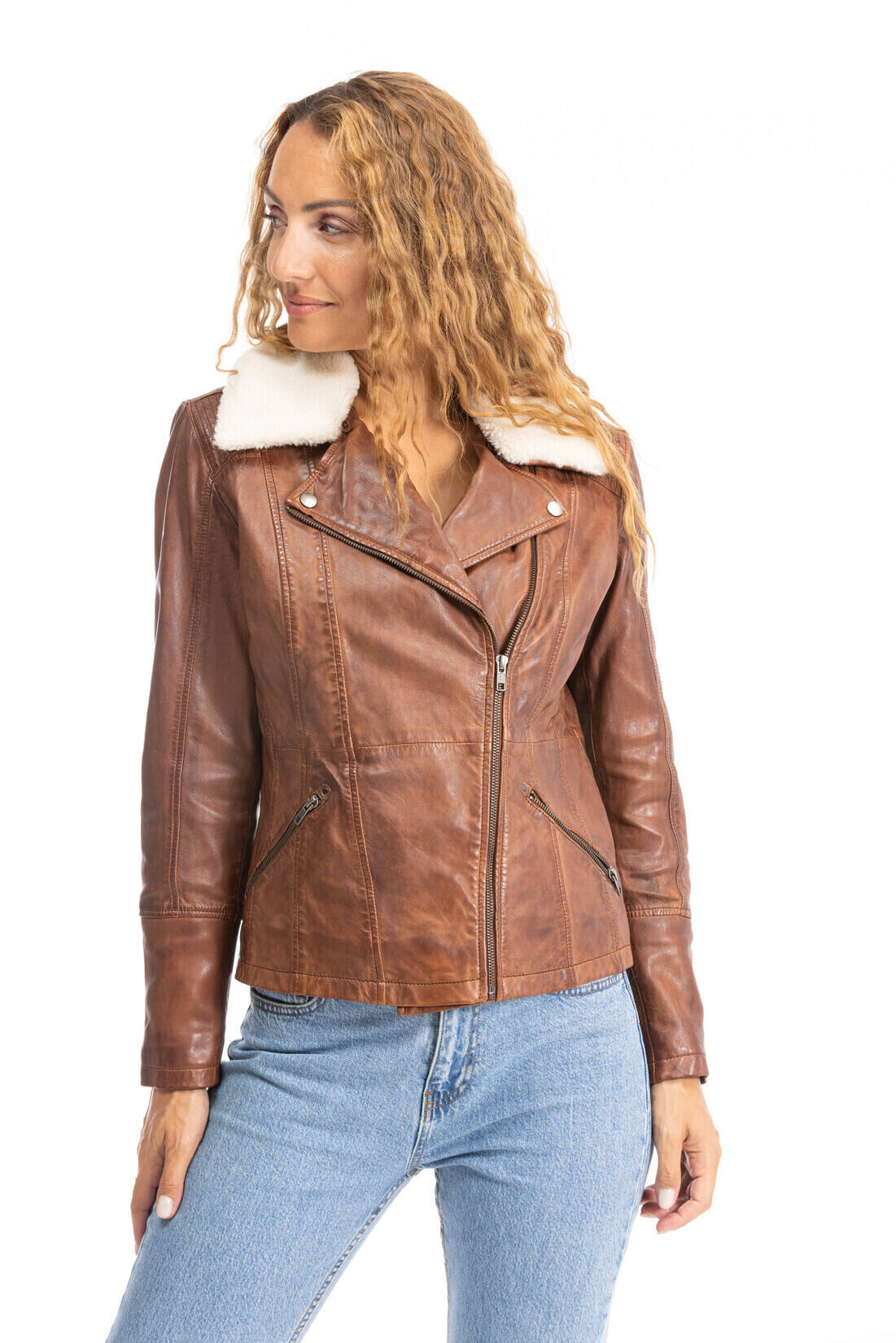 veste cuir femme cognac dalia (4)