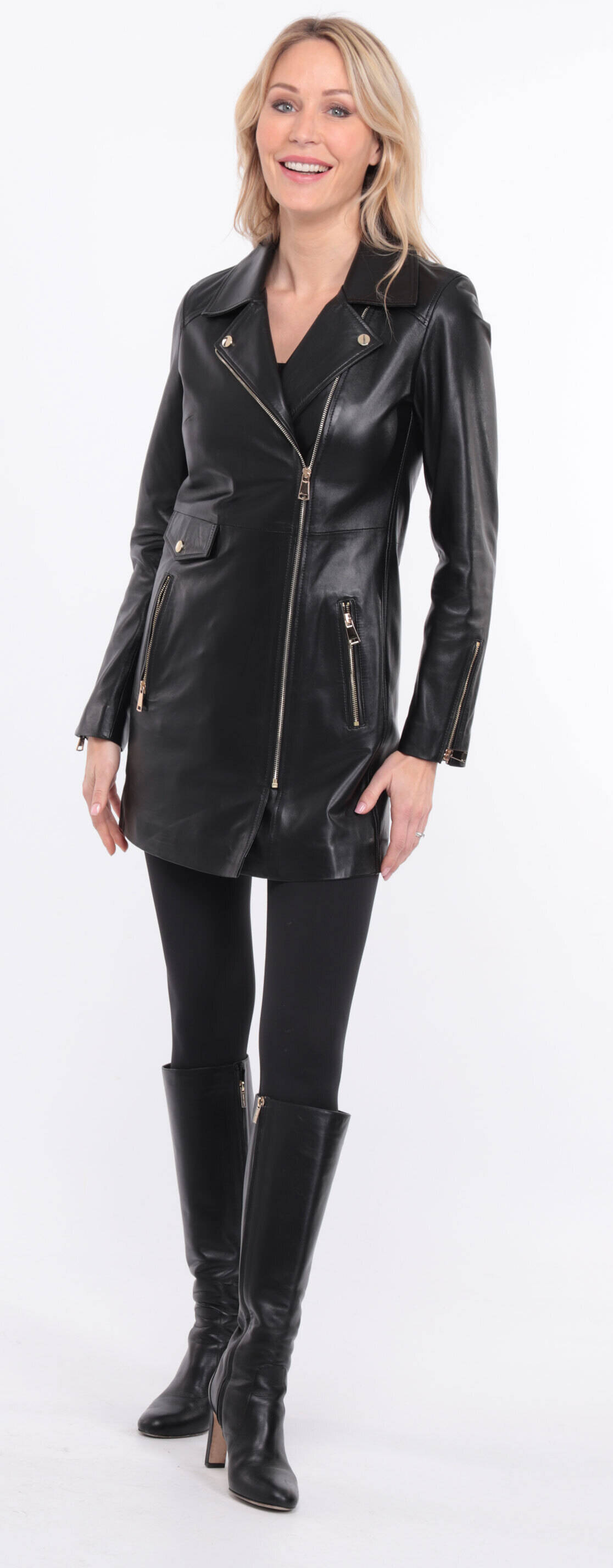 veste cuir femme flavia collar noir  (11)