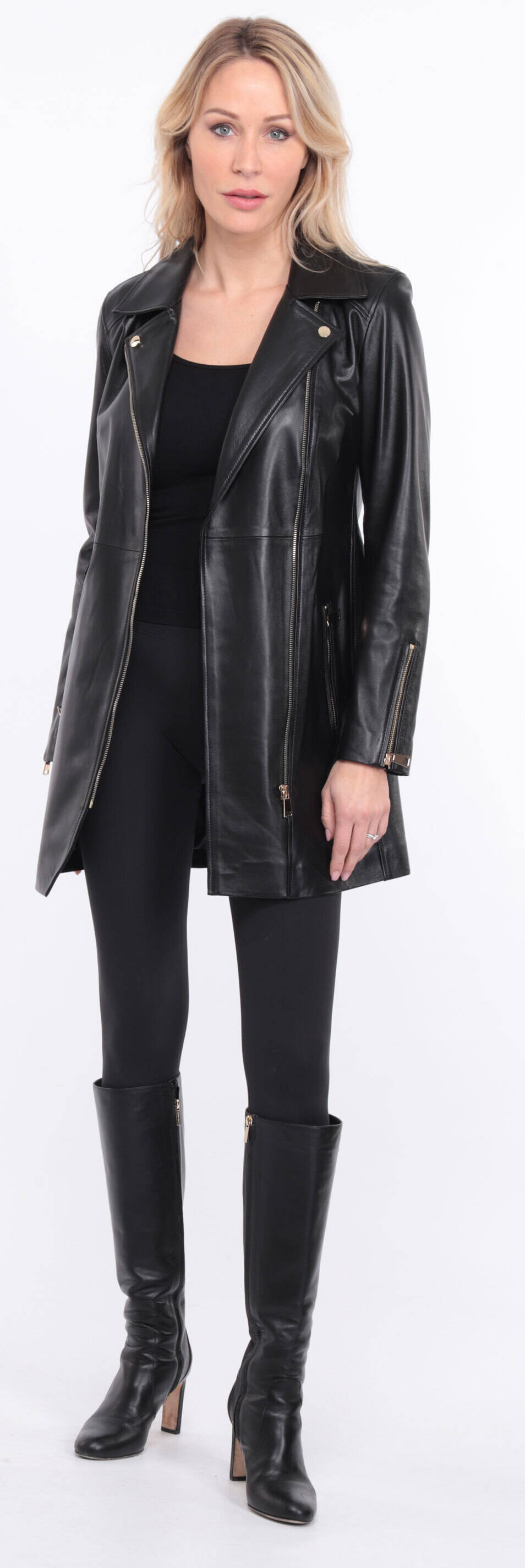 veste cuir femme flavia collar noir  (14)