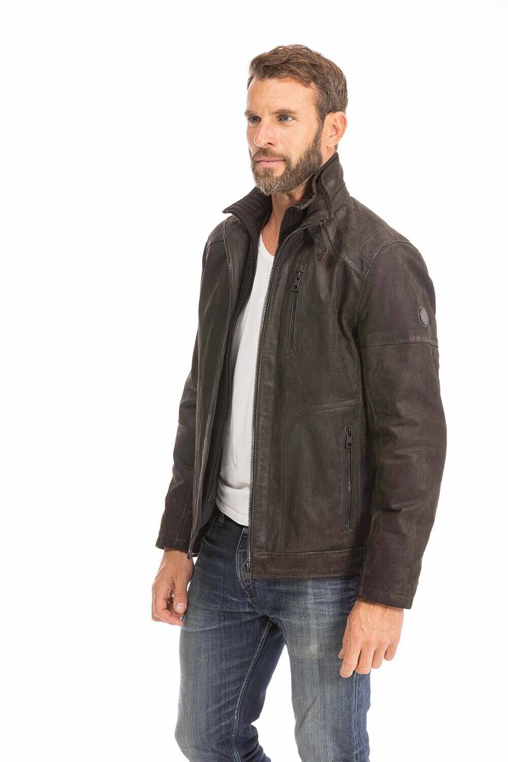 veste cuir homme franck noir marron  (2)