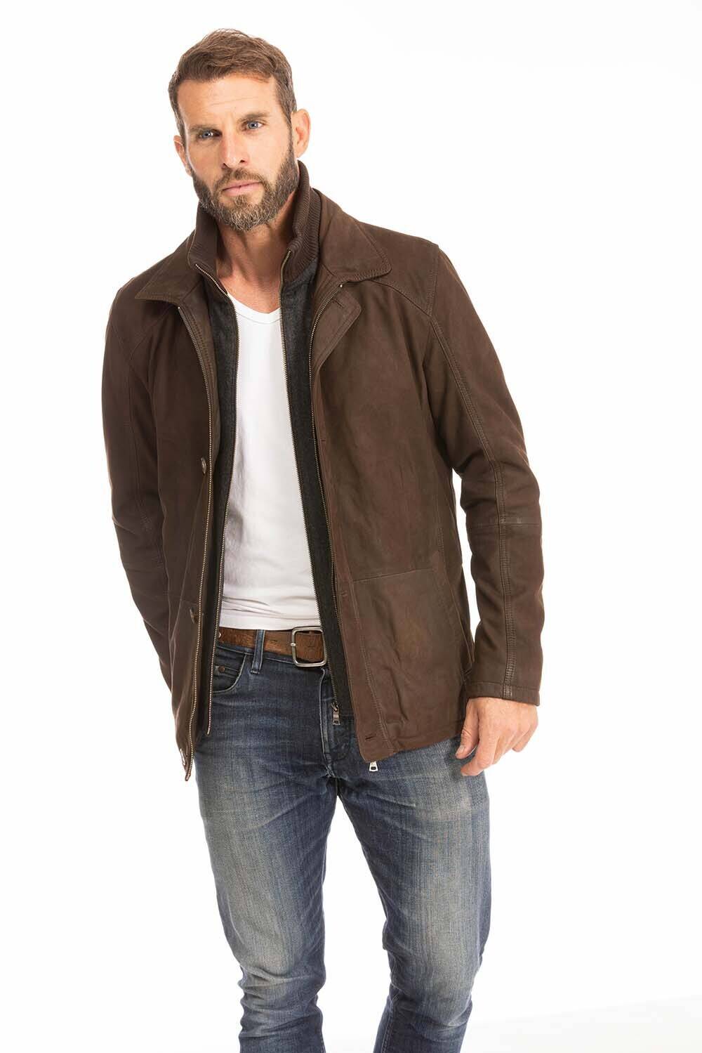 Veste cuir homme marron timber paris (10)