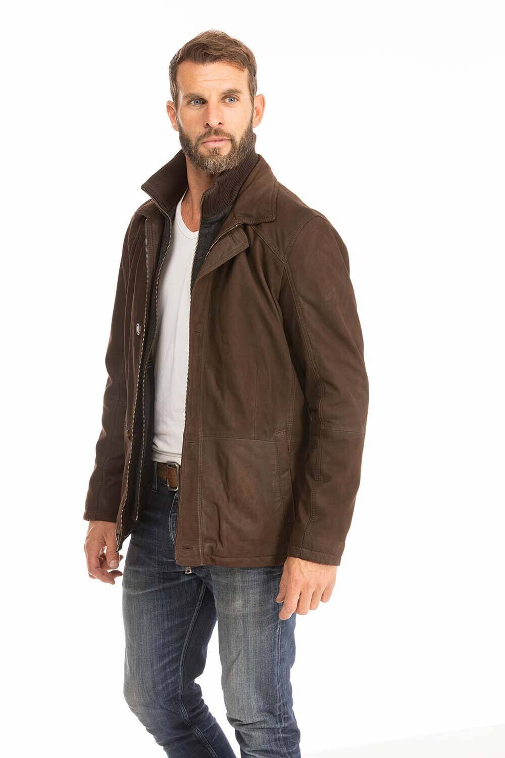 Veste cuir homme marron timber paris (7)