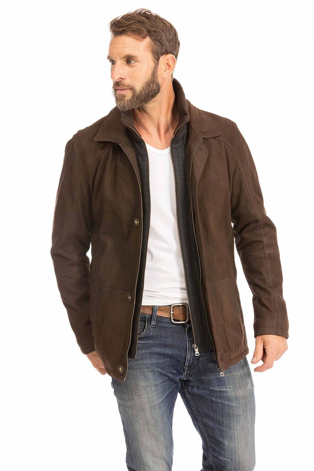 Veste cuir homme marron timber paris (9)